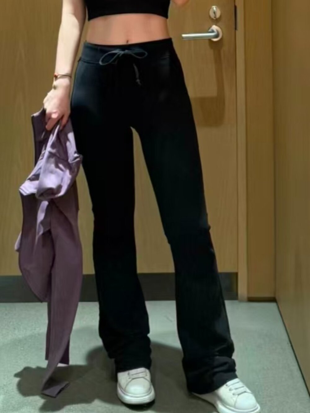Black|S-M🏵NWT Alo Yoga Sway Bootcut Sweatpant💐Fitted Flare Stylish Must-Have